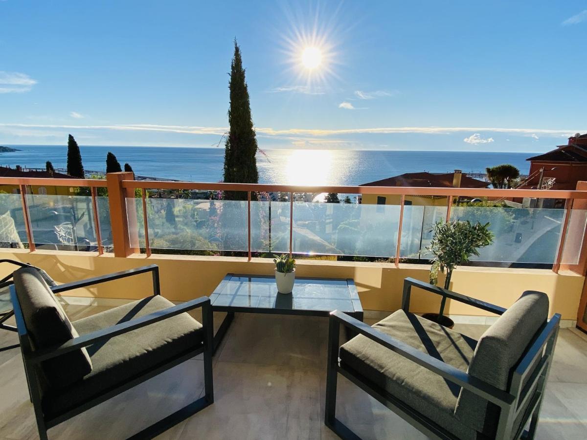 Le Vigia-Vue Mer-Terrasse-Climatisation-Parking مينتون المظهر الخارجي الصورة